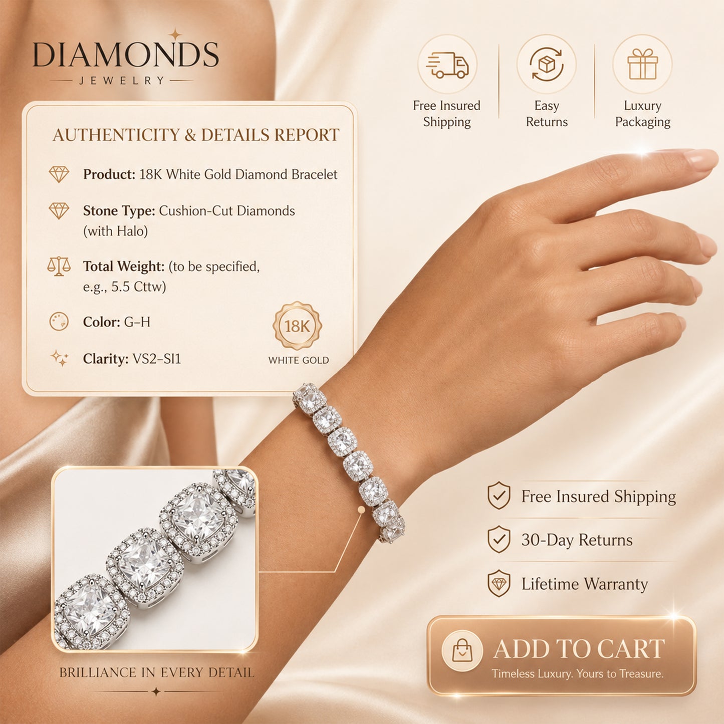 18K White Gold Bracelet